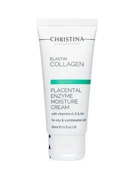 Плацентарний крем для жирної шкіри Elastin Collagen Placental Enzyme Moisture Cream with Vitamins A, E & HA Christina 60 мл CHR371 фото