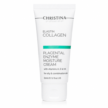 Плацентарний крем для жирної шкіри Elastin Collagen Placental Enzyme Moisture Cream with Vitamins A, E & HA Christina 60 мл CHR371 фото